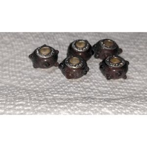 NEW SET OF 5 PANDORA MATTE & TRANSCULENT BROWN WITH BUMPS - REALLY CUTE